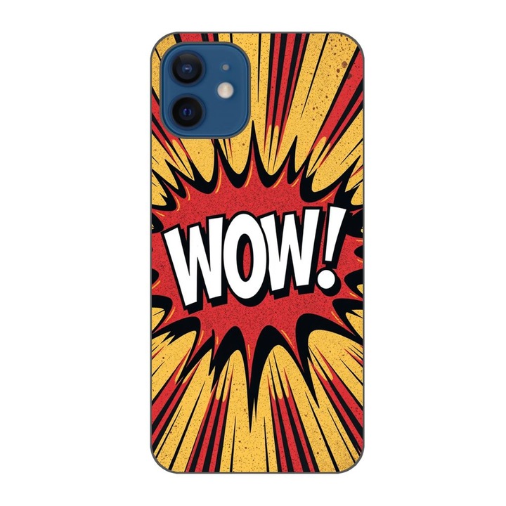 Husa compatibila cu Apple iPhone 12 Silicon Gel Tpu Model Comic Book WOW Text