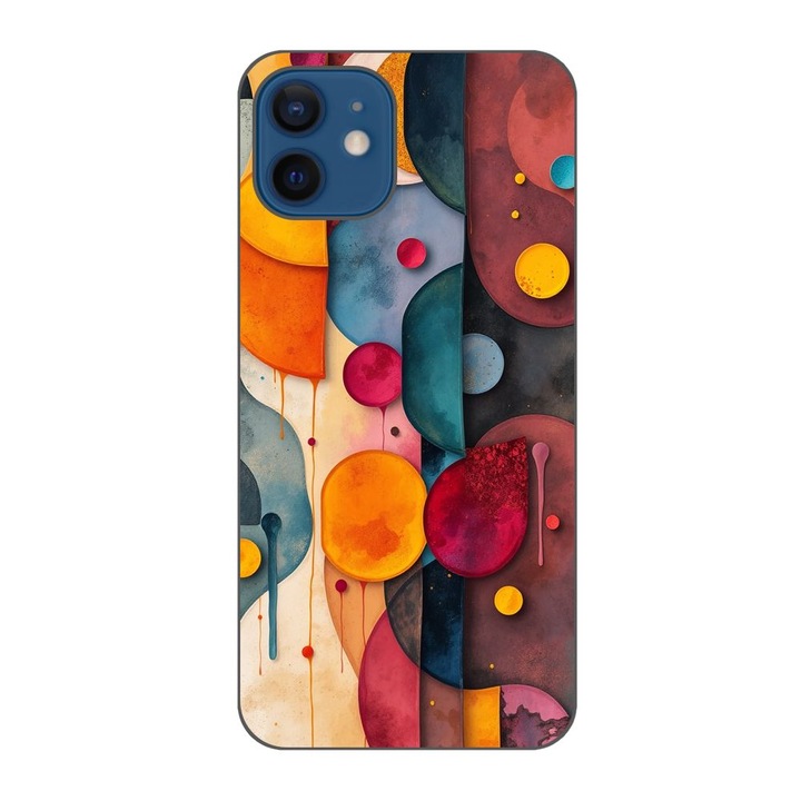 Husa compatibila cu Apple iPhone 12 Silicon Gel Tpu Model Abstract Shapes and Colors