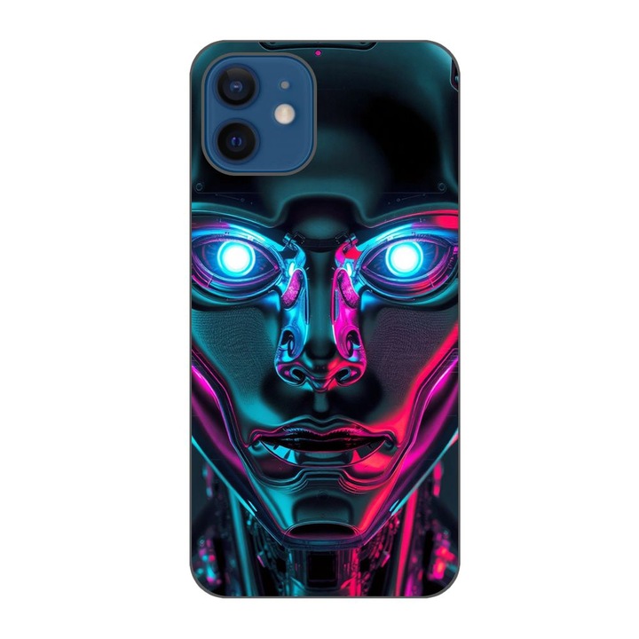 Husa compatibila cu Apple iPhone 12 Silicon Gel Tpu Model Chrome Humanoid