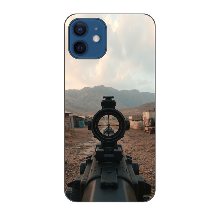 Husa compatibila cu Apple iPhone 12 Silicon Gel Tpu Model First Person Shooter