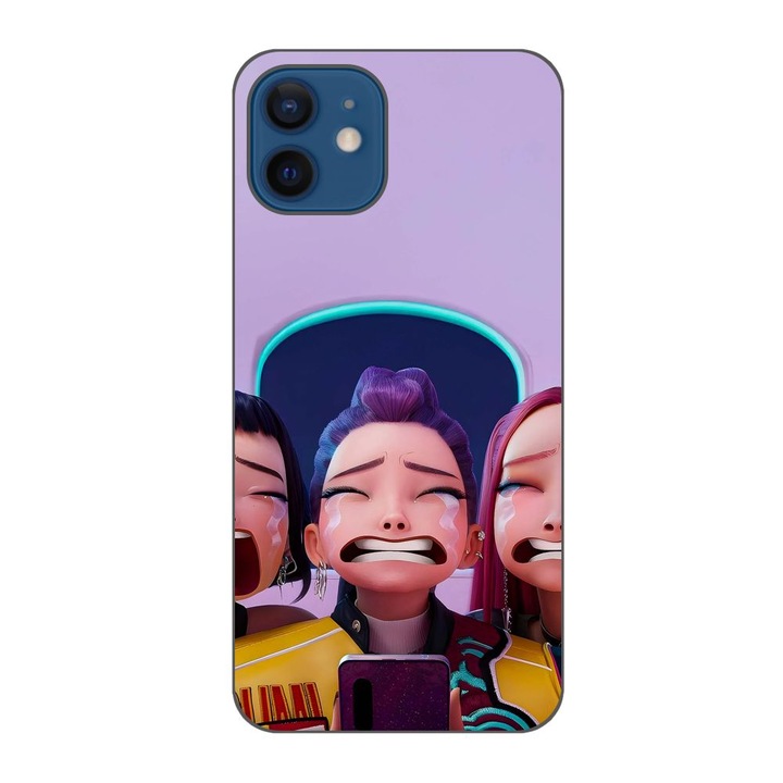 Husa compatibila cu Apple iPhone 12 Silicon Gel Tpu Model KPop Demon Hunters Crying Girls