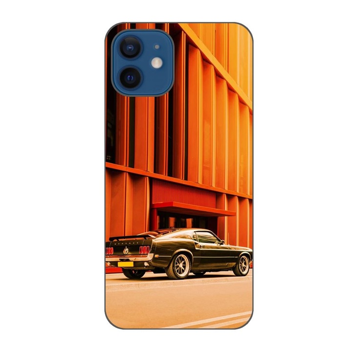 Husa compatibila cu Apple iPhone 12 Silicon Gel Tpu Model Mustang Sunset