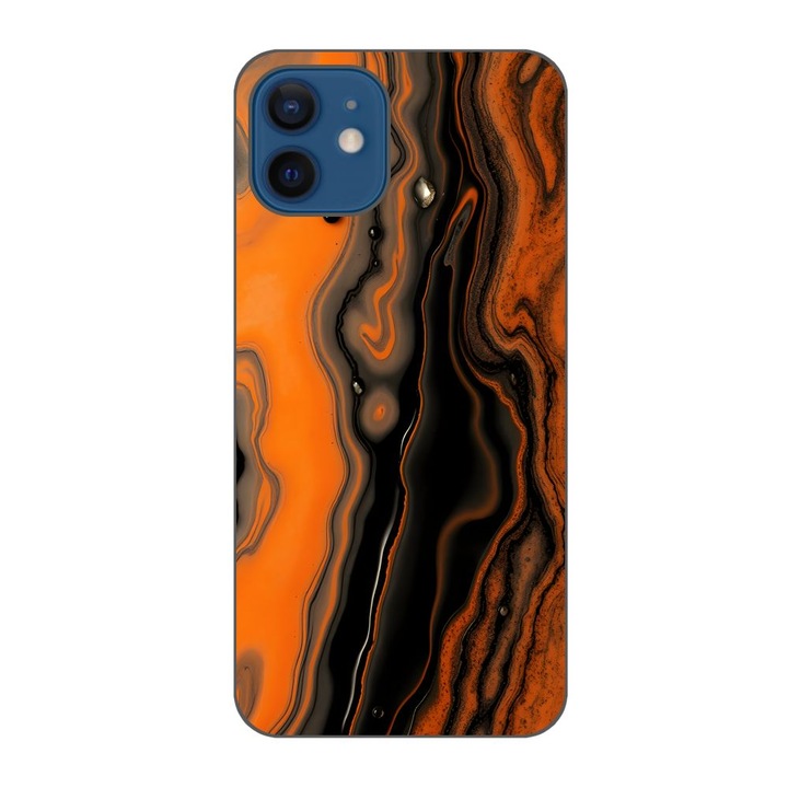 Husa compatibila cu Apple iPhone 12 Silicon Gel Tpu Model Metallic Lava Flow Pattern