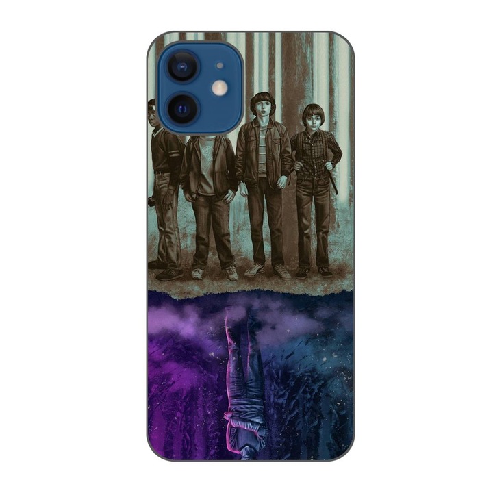 Husa compatibila cu Apple iPhone 12 Silicon Gel Tpu Model Stranger Things Upside Down Eleven