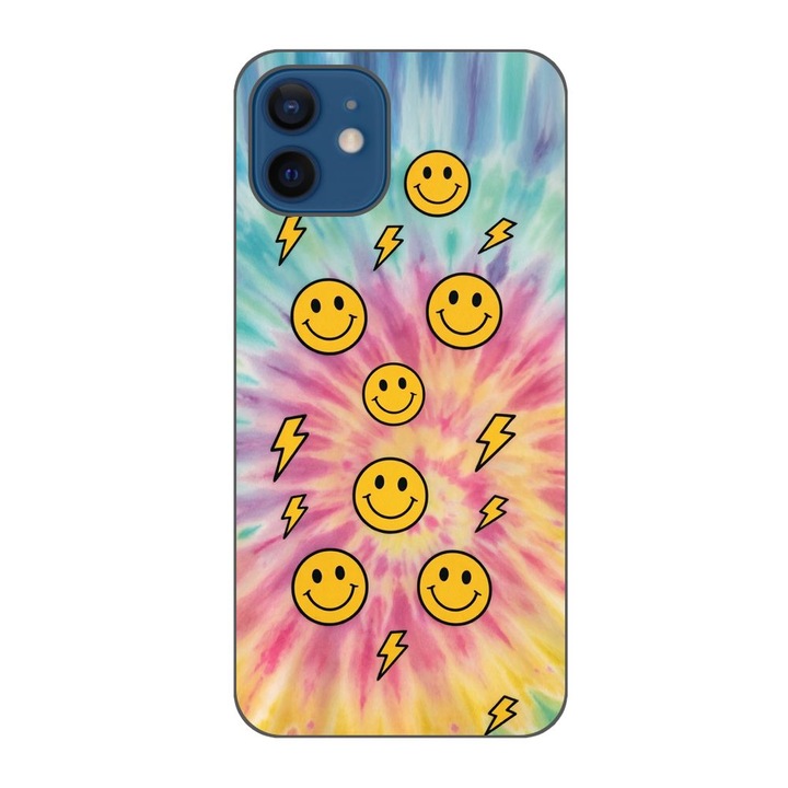 Husa compatibila cu Apple iPhone 12 Silicon Gel Tpu Model Retro Smiley Faces