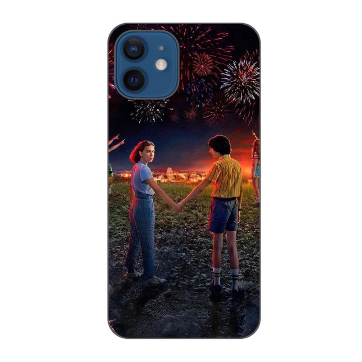 Husa compatibila cu Apple iPhone 12 Silicon Gel Tpu Model Stranger Things Fireworks