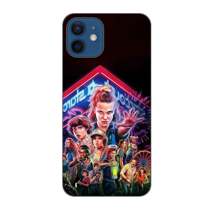 Husa compatibila cu Apple iPhone 12 Silicon Gel Tpu Model Stranger Things All Team