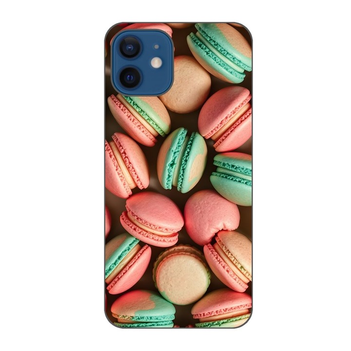 Husa compatibila cu Apple iPhone 12 Silicon Gel Tpu Model Tasty Macarons