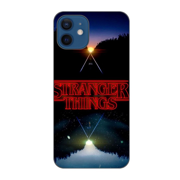 Husa compatibila cu Apple iPhone 12 Silicon Gel Tpu Model Stranger Things Sunset