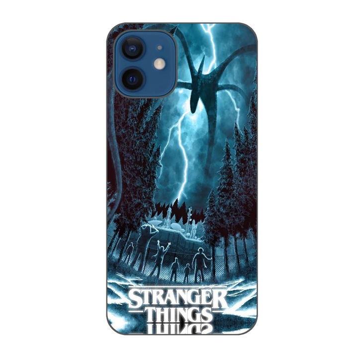 Husa compatibila cu Apple iPhone 12 Silicon Gel Tpu Model Stranger Things Storm Monster