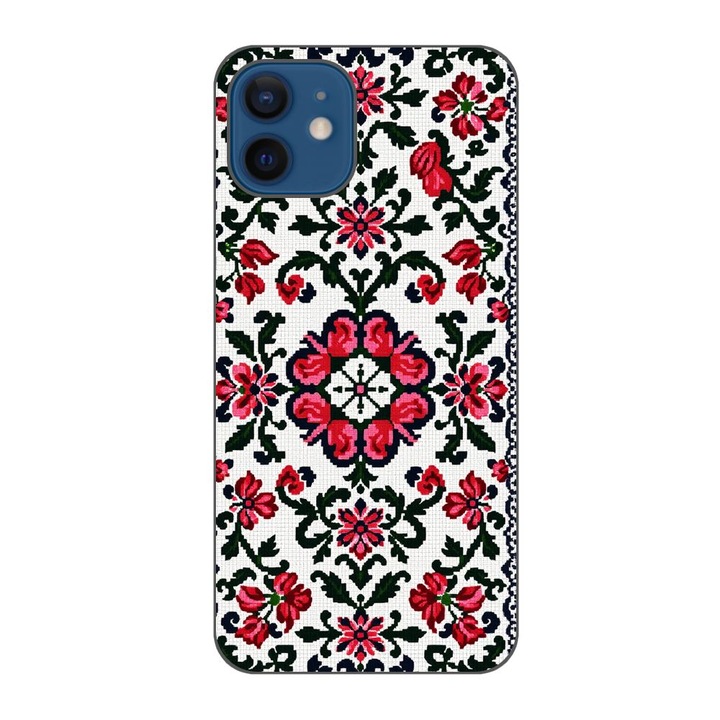Husa compatibila cu Apple iPhone 12 Silicon Gel Tpu Model Traditional Knit Design