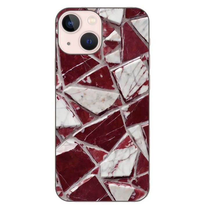 Husa compatibila cu Apple iPhone 13 Mini Silicon Gel Tpu Model Broken Glass Red Blood
