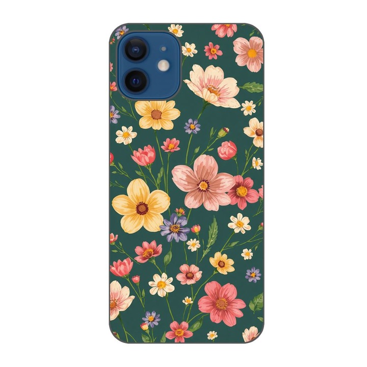 Husa compatibila cu Apple iPhone 12 Silicon Gel Tpu Model Vintage Spring Flowers