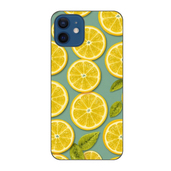 Husa compatibila cu Apple iPhone 12 Silicon Gel Tpu Model Summer Lemon Slices