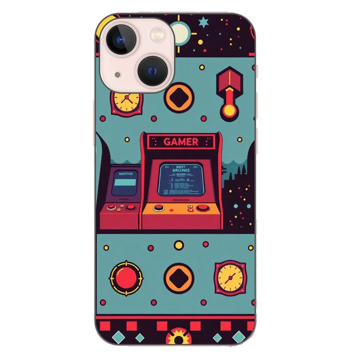 Husa compatibila cu Apple iPhone 13 Mini Silicon Gel Tpu Model Gamer Arcade Room