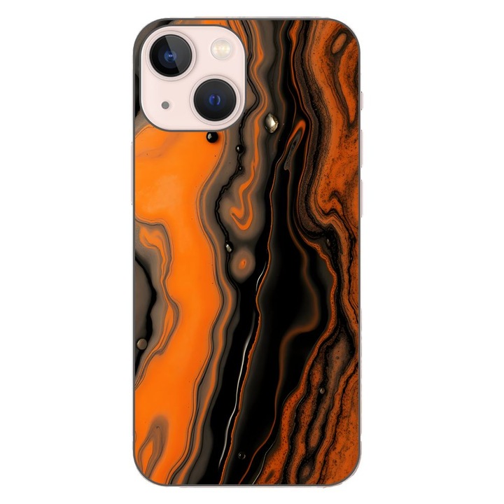 Husa compatibila cu Apple iPhone 13 Mini Silicon Gel Tpu Model Metallic Lava Flow Pattern