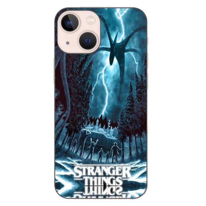 Husa compatibila cu Apple iPhone 13 Mini Silicon Gel Tpu Model Stranger Things Storm Monster