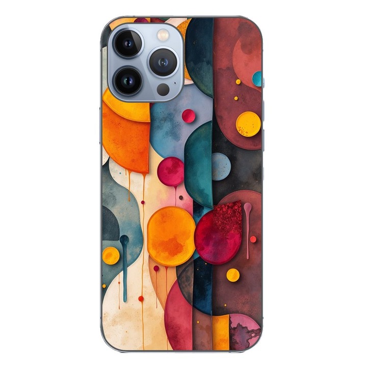 Husa compatibila cu Apple iPhone 13 Pro Max Silicon Gel Tpu Model Abstract Shapes and Colors