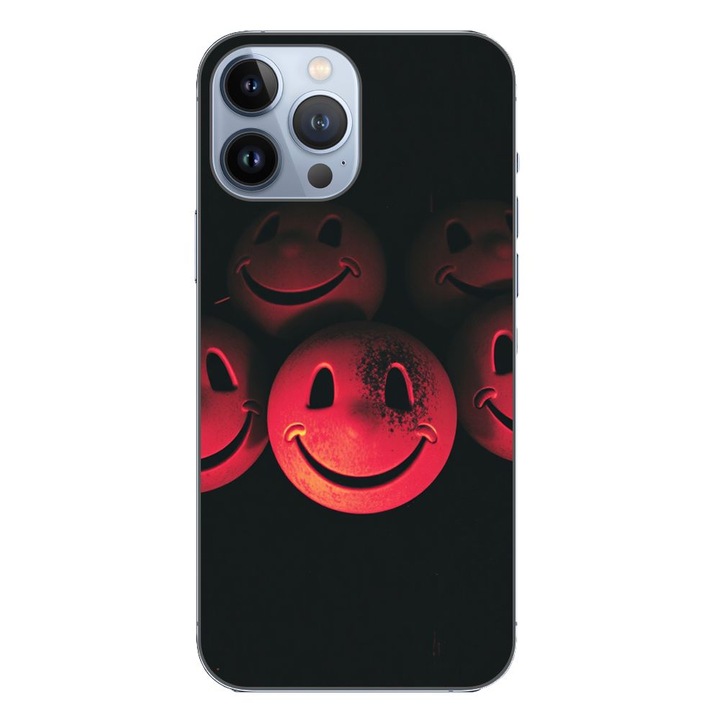 Husa compatibila cu Apple iPhone 13 Pro Max Silicon Gel Tpu Model Grungy Smiley Faces
