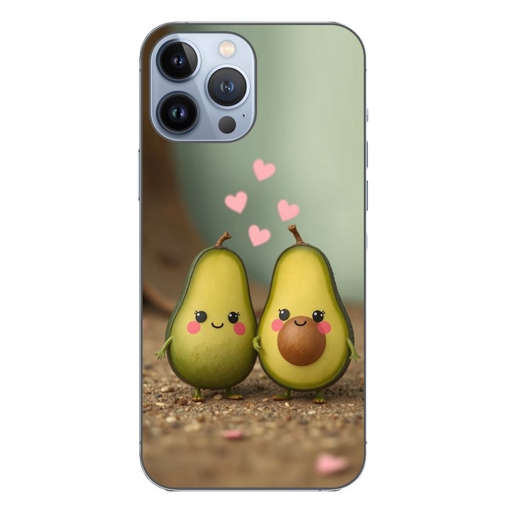 Husa compatibila cu Apple iPhone 13 Pro Max Silicon Gel Tpu Model Kawaii Avocados in Love