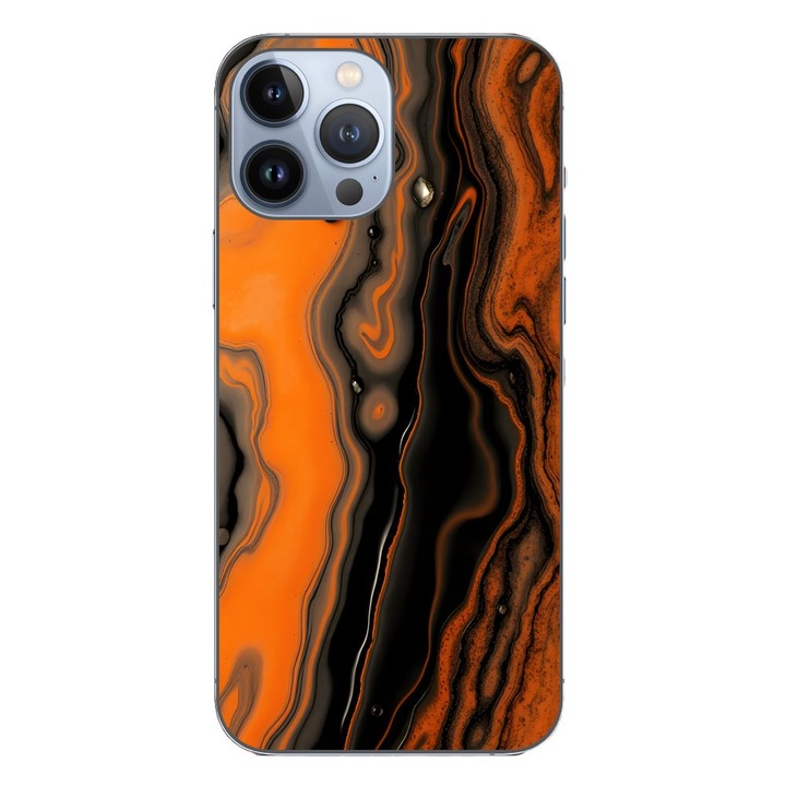 Husa compatibila cu Apple iPhone 13 Pro Max Silicon Gel Tpu Model Metallic Lava Flow Pattern