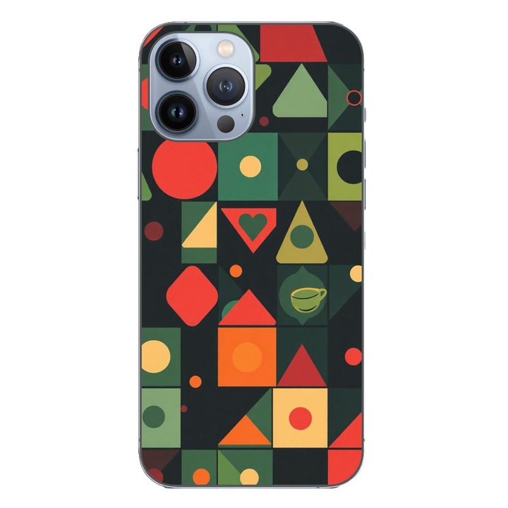 Husa compatibila cu Apple iPhone 13 Pro Max Silicon Gel Tpu Model Retro Shapes