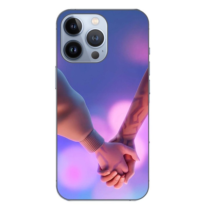 Husa compatibila cu Apple iPhone 13 Pro Silicon Gel Tpu Model KPop Demon Hunters Couples Hands