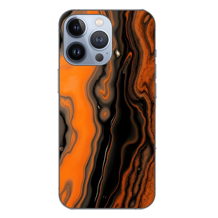 Husa compatibila cu Apple iPhone 13 Pro Silicon Gel Tpu Model Metallic Lava Flow Pattern