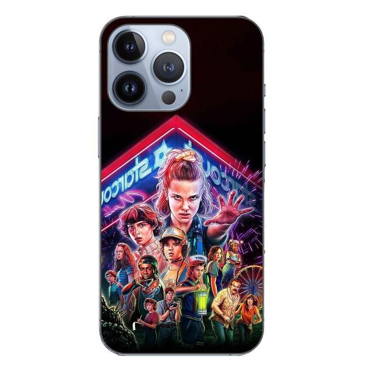 Husa compatibila cu Apple iPhone 13 Pro Silicon Gel Tpu Model Stranger Things All Team