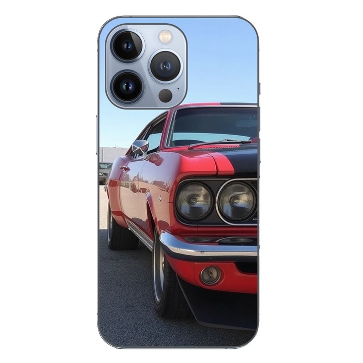 Husa compatibila cu Apple iPhone 13 Pro Silicon Gel Tpu Model Red Muscle Car