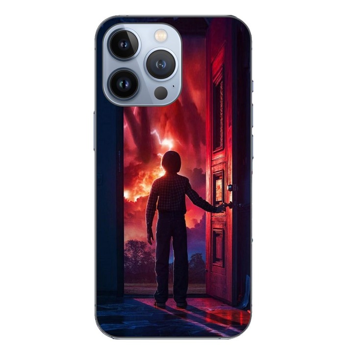 Husa compatibila cu Apple iPhone 13 Pro Silicon Gel Tpu Model Stranger Things Door to Hell