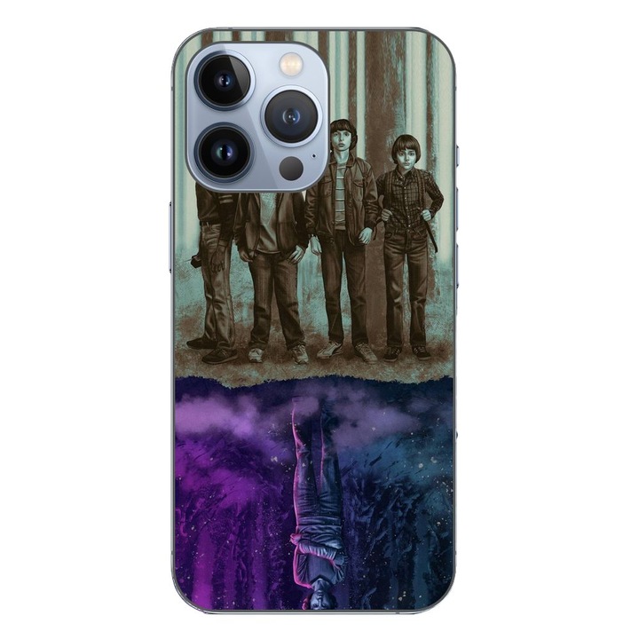 Husa compatibila cu Apple iPhone 13 Pro Silicon Gel Tpu Model Stranger Things Upside Down Eleven