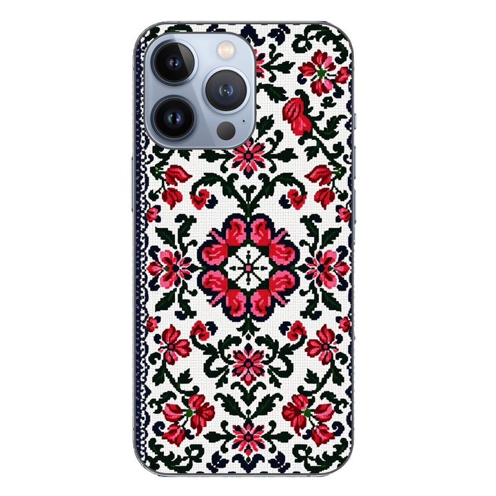 Husa compatibila cu Apple iPhone 13 Pro Silicon Gel Tpu Model Traditional Knit Design