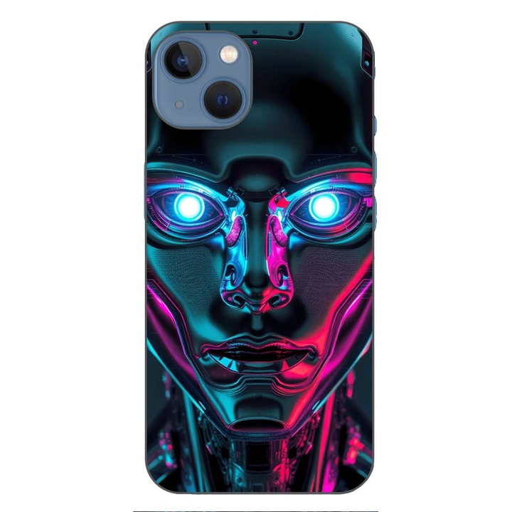 Husa compatibila cu Apple iPhone 13 Silicon Gel Tpu Model Chrome Humanoid