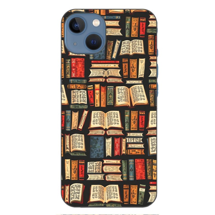 Husa compatibila cu Apple iPhone 13 Silicon Gel Tpu Model Books Pattern