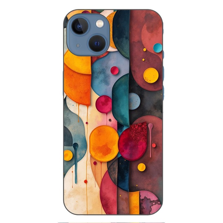 Husa compatibila cu Apple iPhone 13 Silicon Gel Tpu Model Abstract Shapes and Colors
