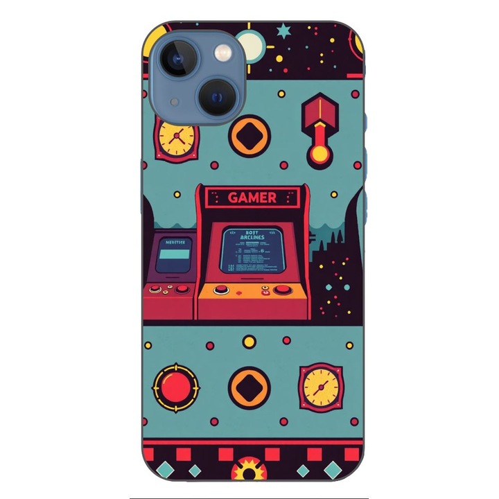 Husa compatibila cu Apple iPhone 13 Silicon Gel Tpu Model Gamer Arcade Room