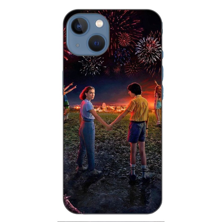 Husa compatibila cu Apple iPhone 13 Silicon Gel Tpu Model Stranger Things Fireworks