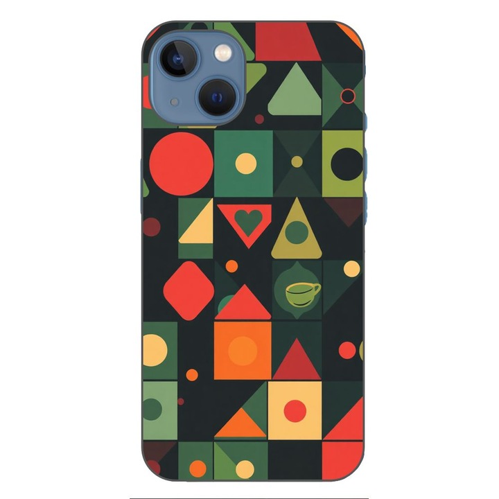 Husa compatibila cu Apple iPhone 13 Silicon Gel Tpu Model Retro Shapes