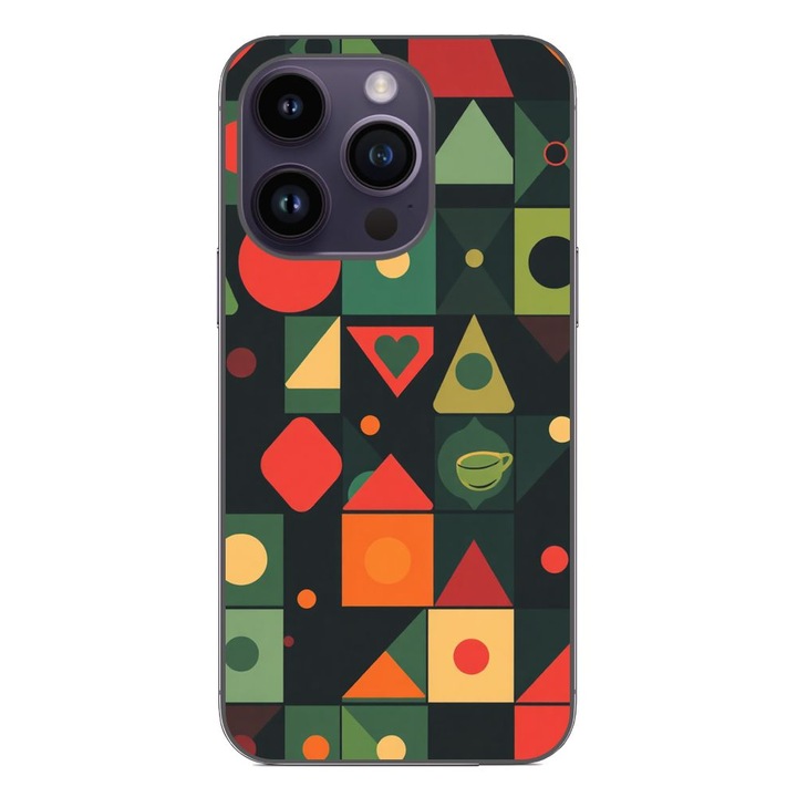 Husa compatibila cu Apple iPhone 14 Pro Silicon Gel Tpu Model Retro Shapes