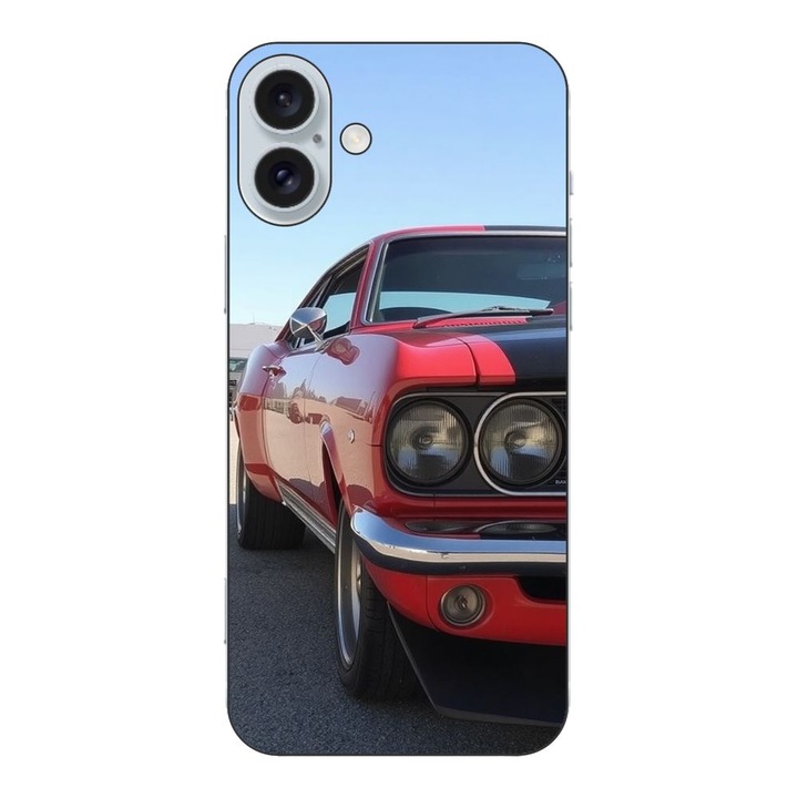 Husa compatibila cu Apple iPhone 16 Plus Silicon Gel Tpu Model Red Muscle Car