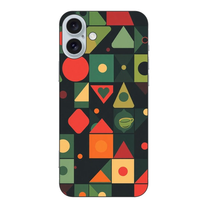 Husa compatibila cu Apple iPhone 16 Plus Silicon Gel Tpu Model Retro Shapes