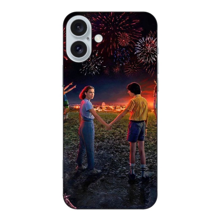 Husa compatibila cu Apple iPhone 16 Plus Silicon Gel Tpu Model Stranger Things Fireworks