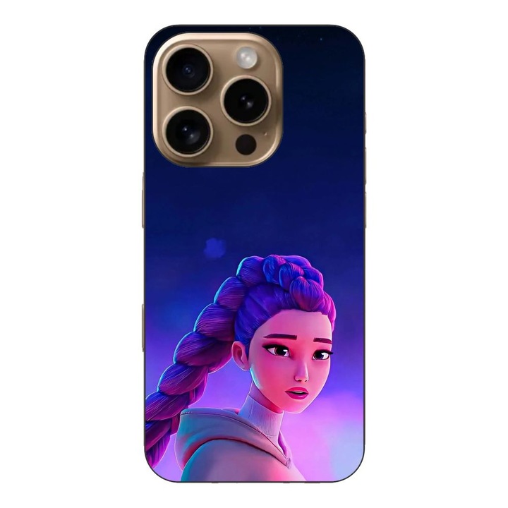Husa compatibila cu Apple iPhone 16 Pro Silicon Gel Tpu Model KPop Demon Hunters Rumi Sunset