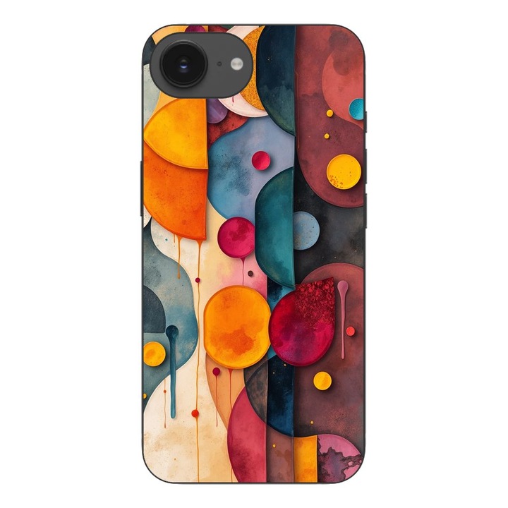 Husa compatibila cu Apple iPhone 16e Silicon Gel Tpu Model Abstract Shapes and Colors