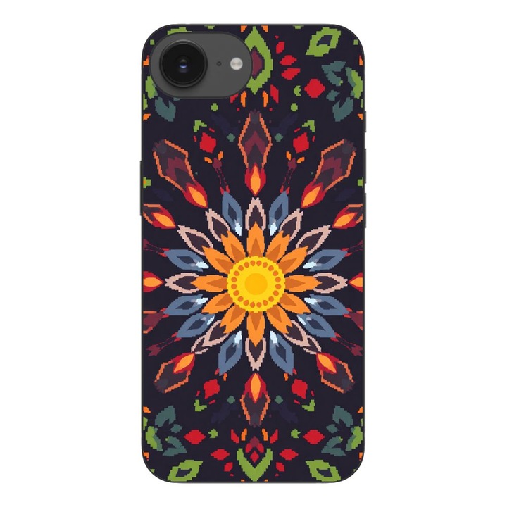 Husa compatibila cu Apple iPhone 16e Silicon Gel Tpu Model Pixel Art Sun Mistery