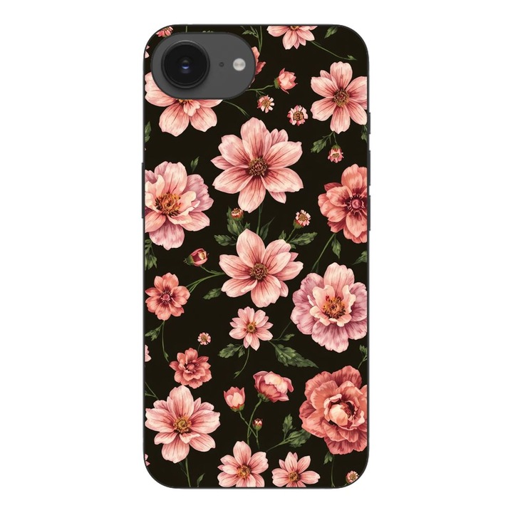 Husa compatibila cu Apple iPhone 16e Silicon Gel Tpu Model Pink Spring Flowers