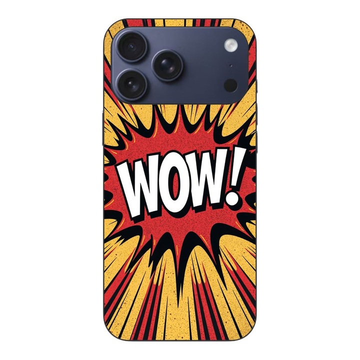 Husa compatibila cu Apple iPhone 17 Pro Max Silicon Gel Tpu Model Comic Book WOW Text