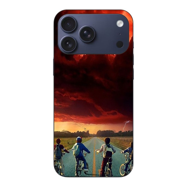 Husa compatibila cu Apple iPhone 17 Pro Max Silicon Gel Tpu Model Stranger Things Red Sky