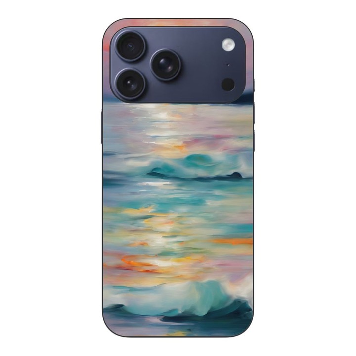 Husa compatibila cu Apple iPhone 17 Pro Max Silicon Gel Tpu Model Watercolor Sea View